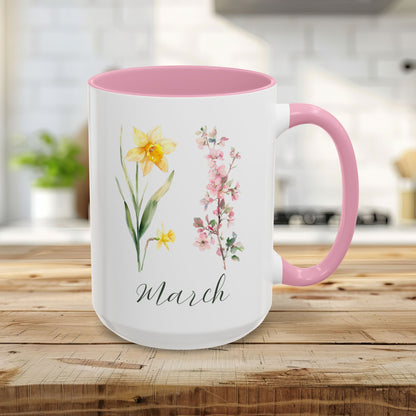 March Birth Month Flower Mug