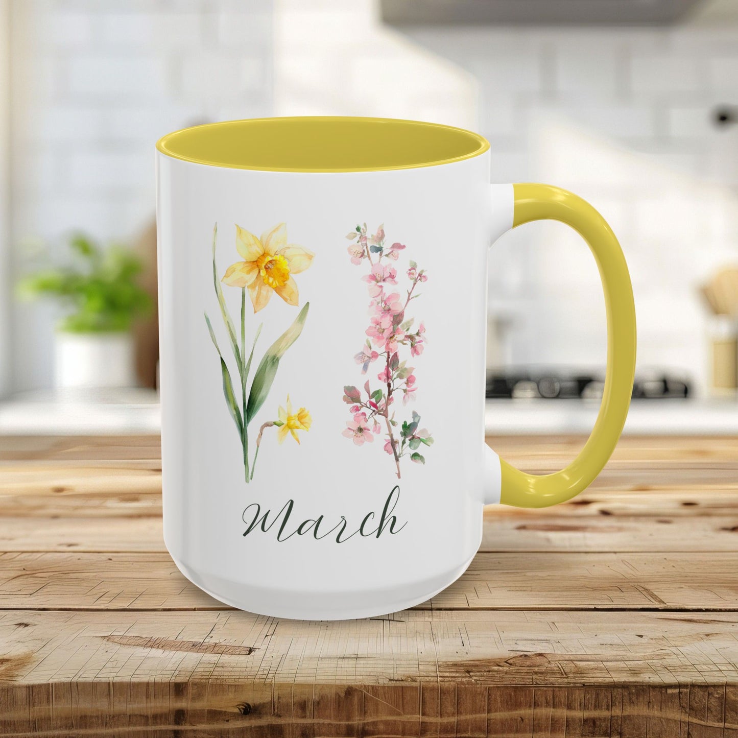 March Birth Month Flower Mug