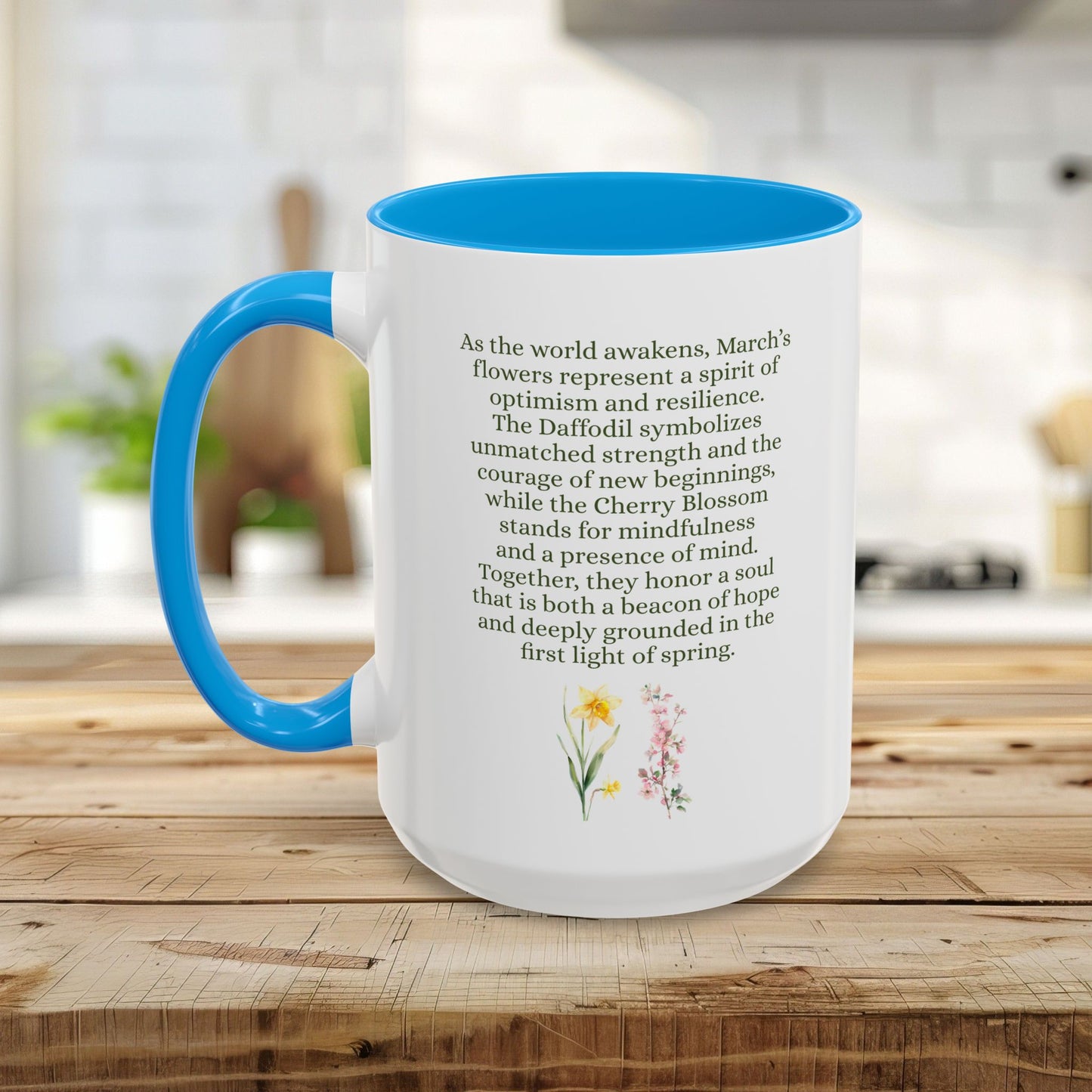 March Birth Month Flower Mug