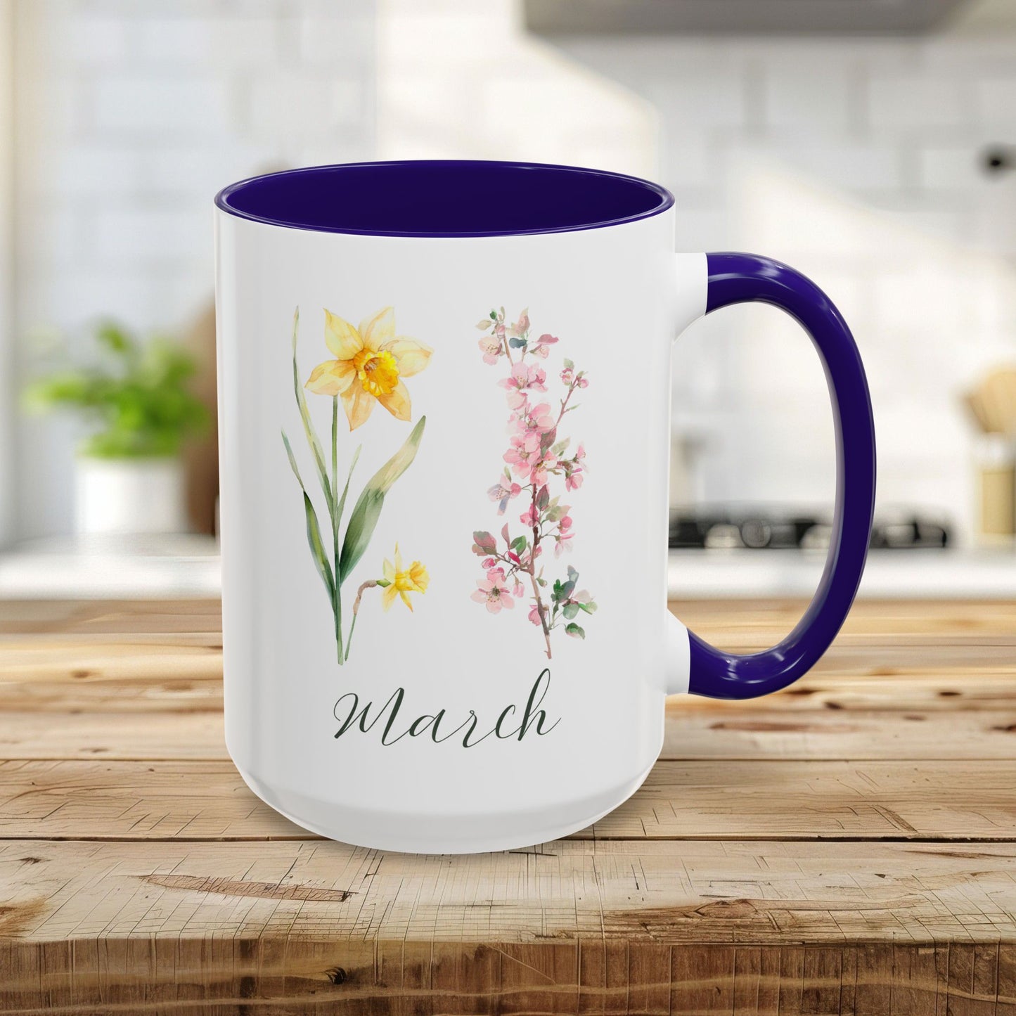 March Birth Month Flower Mug