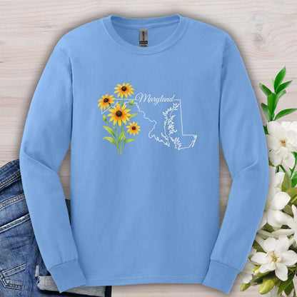 Maryland State Flower Long Sleeve Tee - Black Eyed Susan
