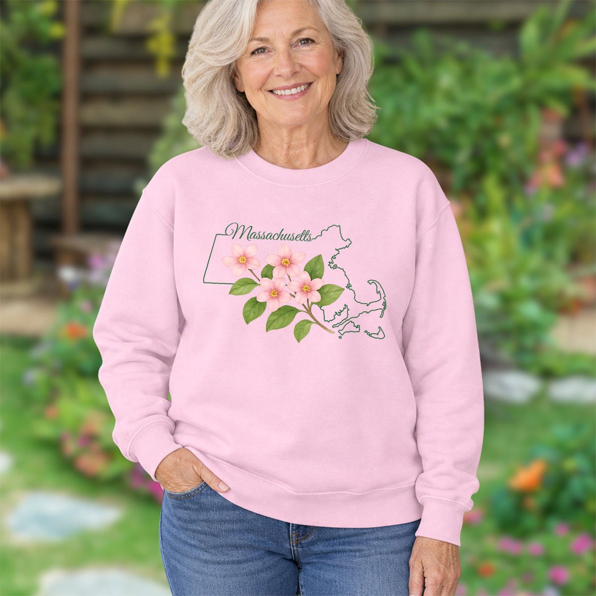 Massachusetts State Flower Sweatshirt — Mayflower