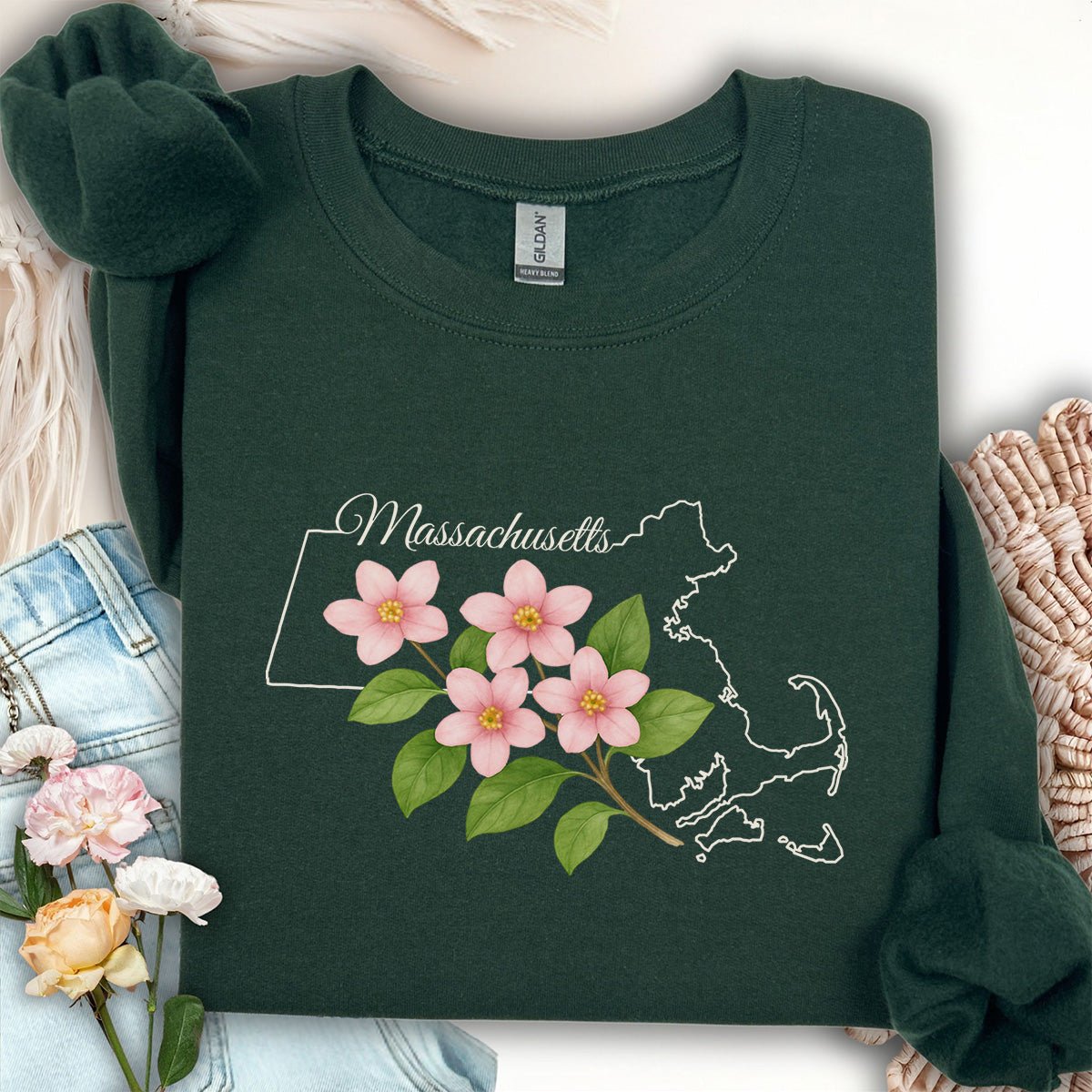 Massachusetts State Flower Sweatshirt — Mayflower
