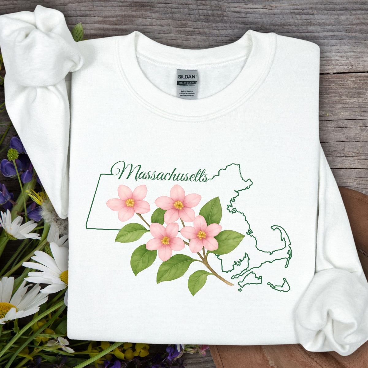 Massachusetts State Flower Sweatshirt — Mayflower