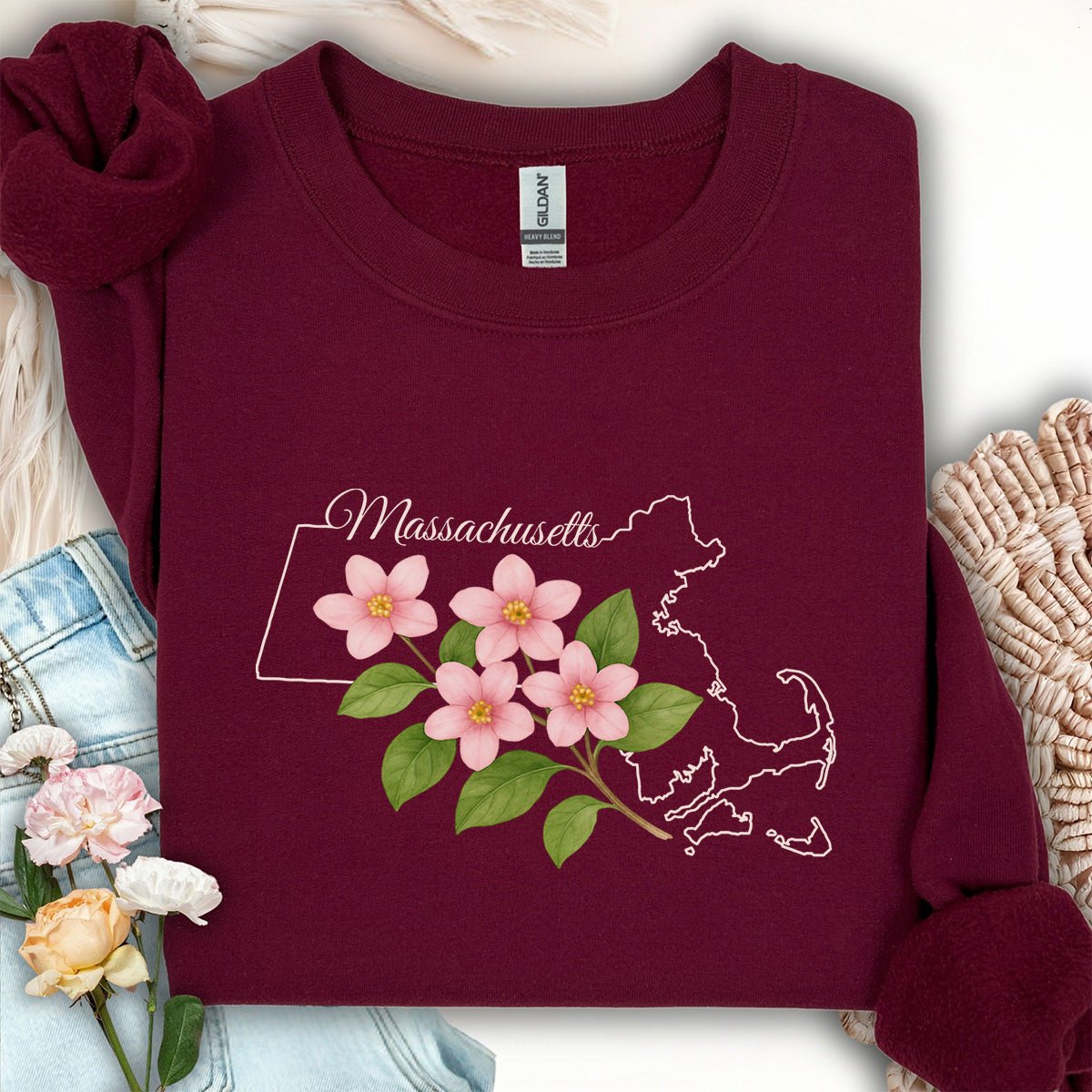 Massachusetts State Flower Sweatshirt — Mayflower