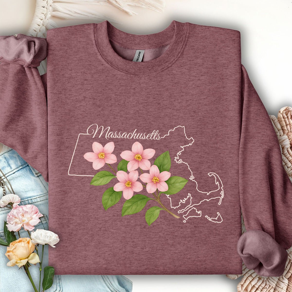 Massachusetts State Flower Sweatshirt — Mayflower