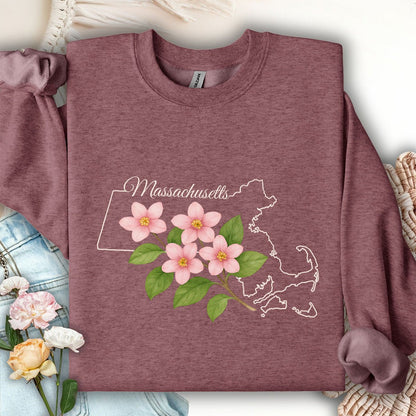 Massachusetts State Flower Sweatshirt — Mayflower