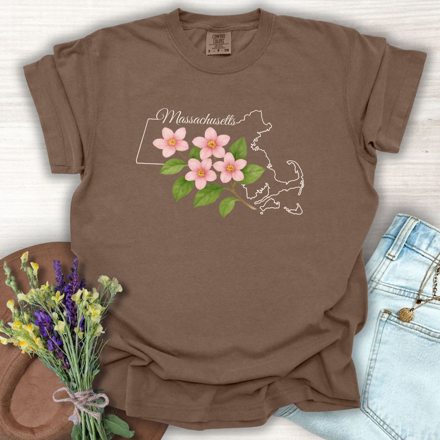 Massachusetts State Flower T-Shirt — Mayflower