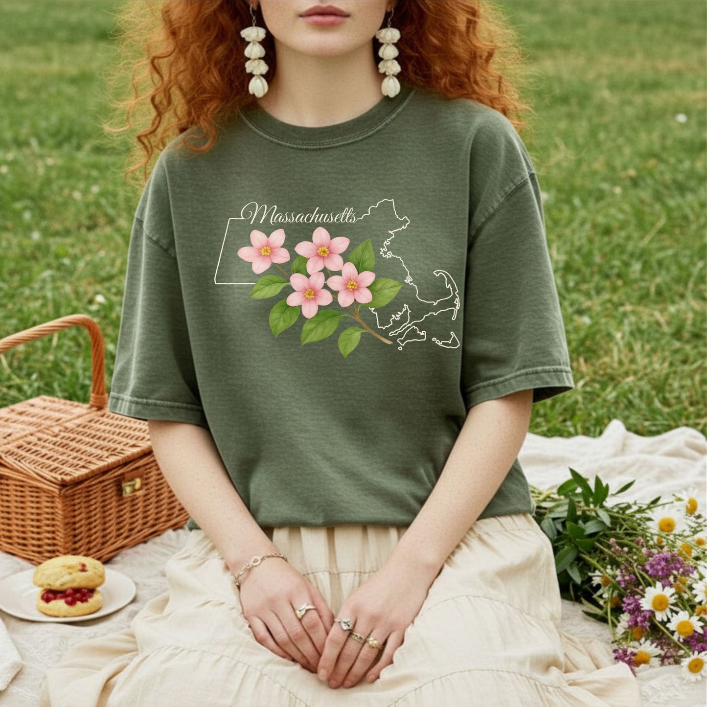 Massachusetts State Flower T-Shirt — Mayflower
