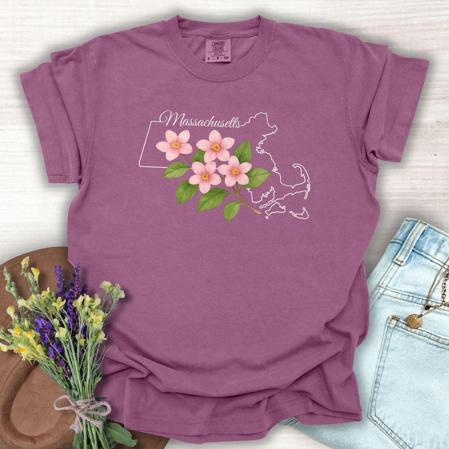 Massachusetts State Flower T-Shirt — Mayflower