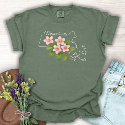 Massachusetts State Flower T-Shirt — Mayflower