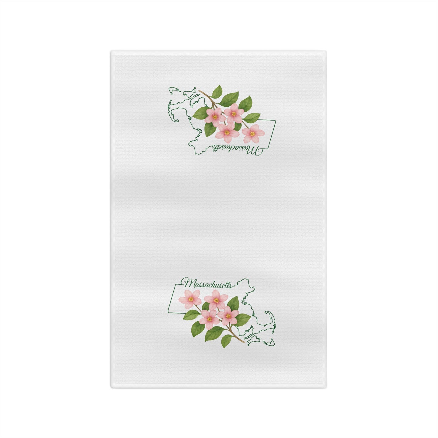 Massachusetts State Flower Tea Towel — Mayflower