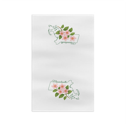 Massachusetts State Flower Tea Towel — Mayflower