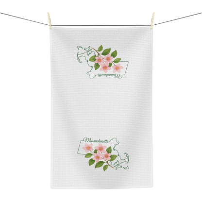Massachusetts State Flower Tea Towel — Mayflower