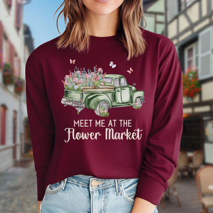 Meet Me at the Flower Market Vintage Long Sleeve Tee
