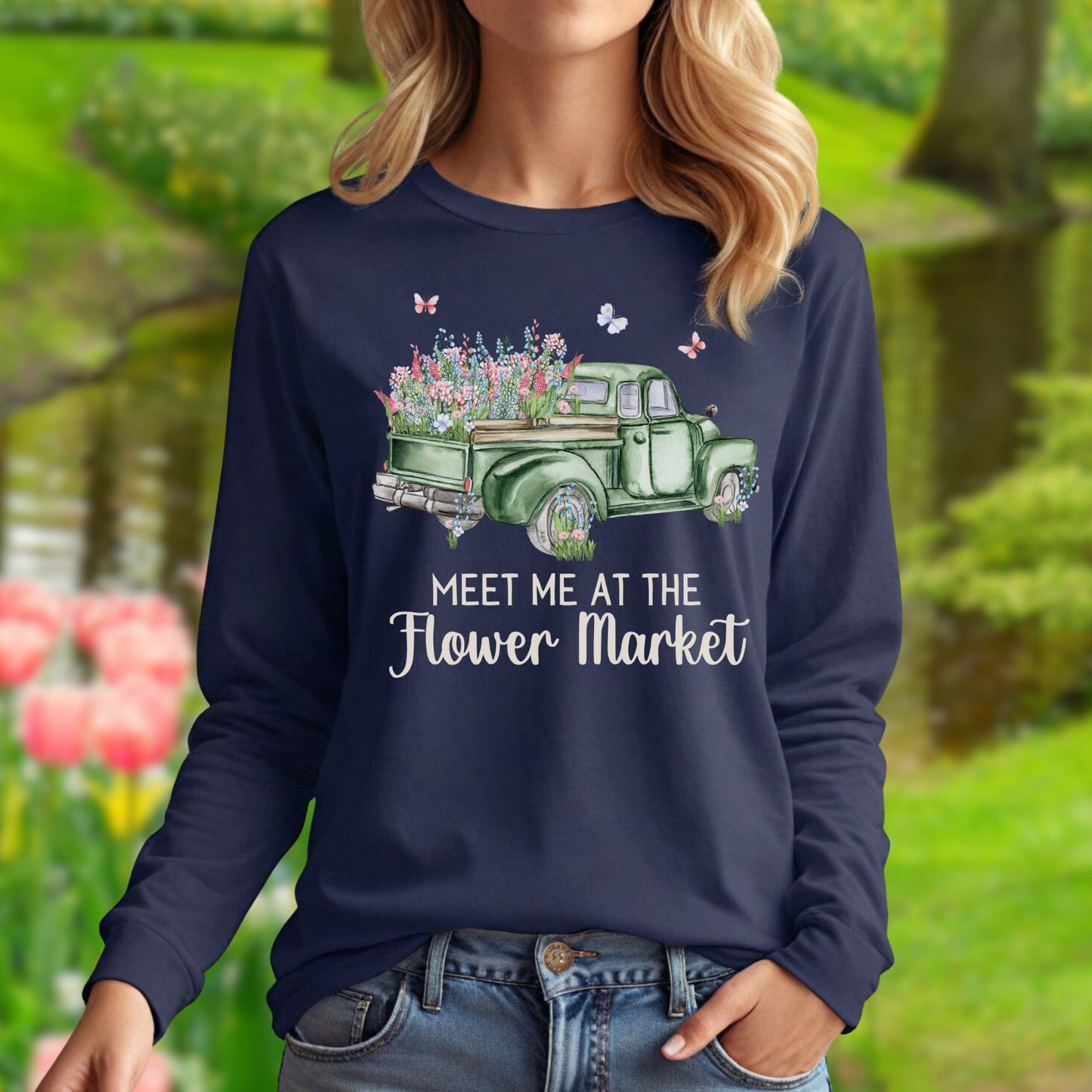 Meet Me at the Flower Market Vintage Long Sleeve Tee