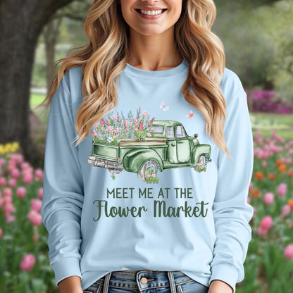 Meet Me at the Flower Market Vintage Long Sleeve Tee