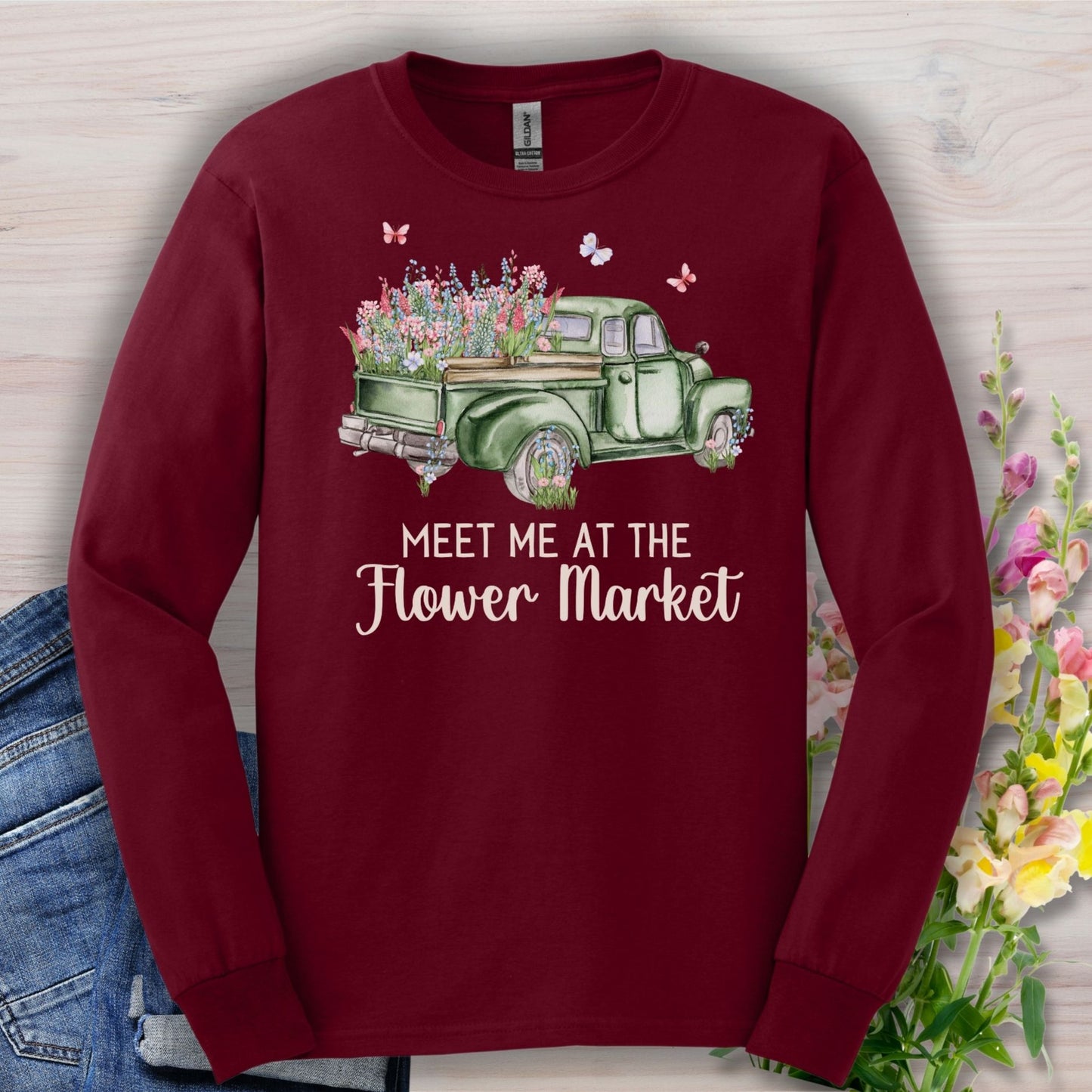 Meet Me at the Flower Market Vintage Long Sleeve Tee