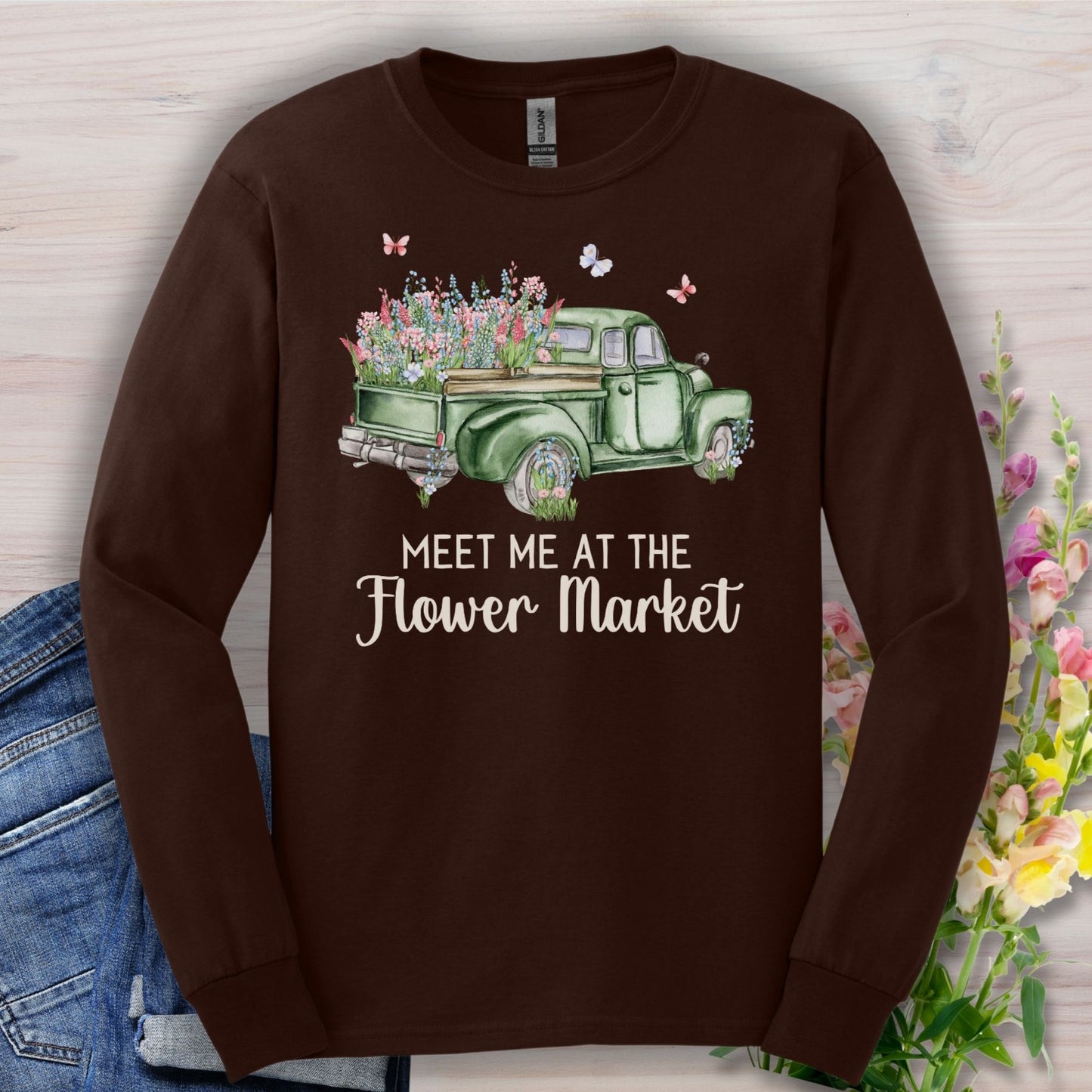 Meet Me at the Flower Market Vintage Long Sleeve Tee
