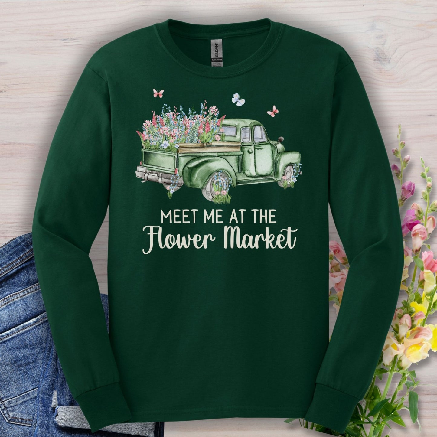 Meet Me at the Flower Market Vintage Long Sleeve Tee