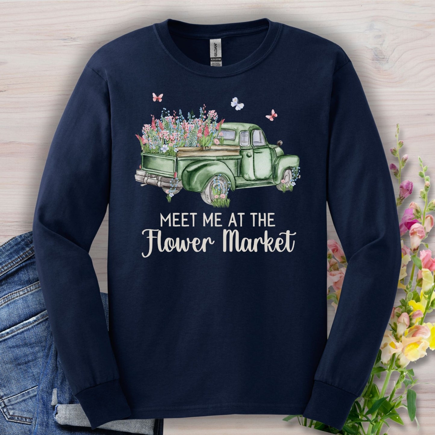 Meet Me at the Flower Market Vintage Long Sleeve Tee