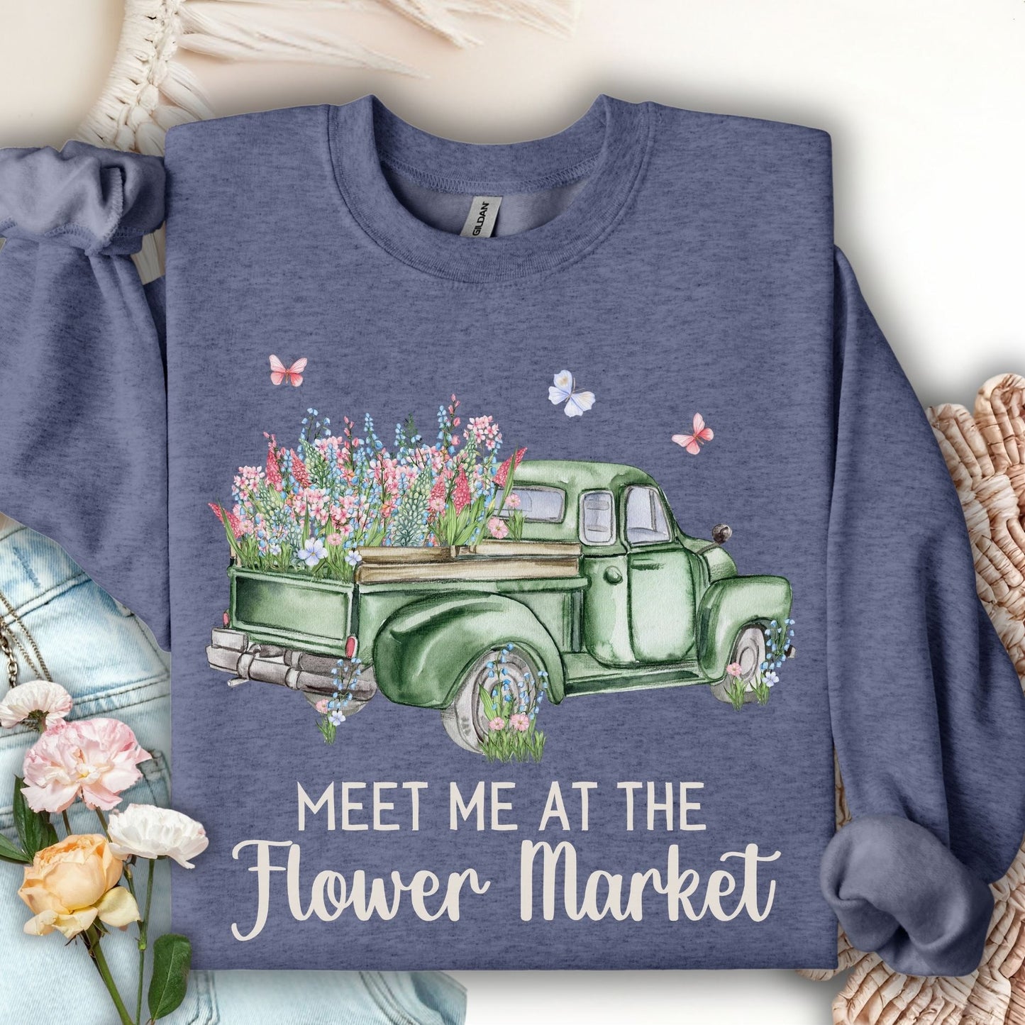 Meet Me at the Flower Market Vintage Sweatshirt