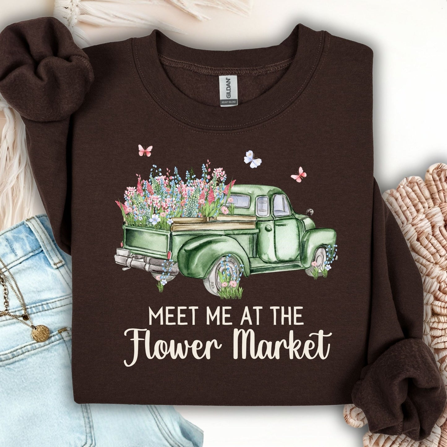 Meet Me at the Flower Market Vintage Sweatshirt