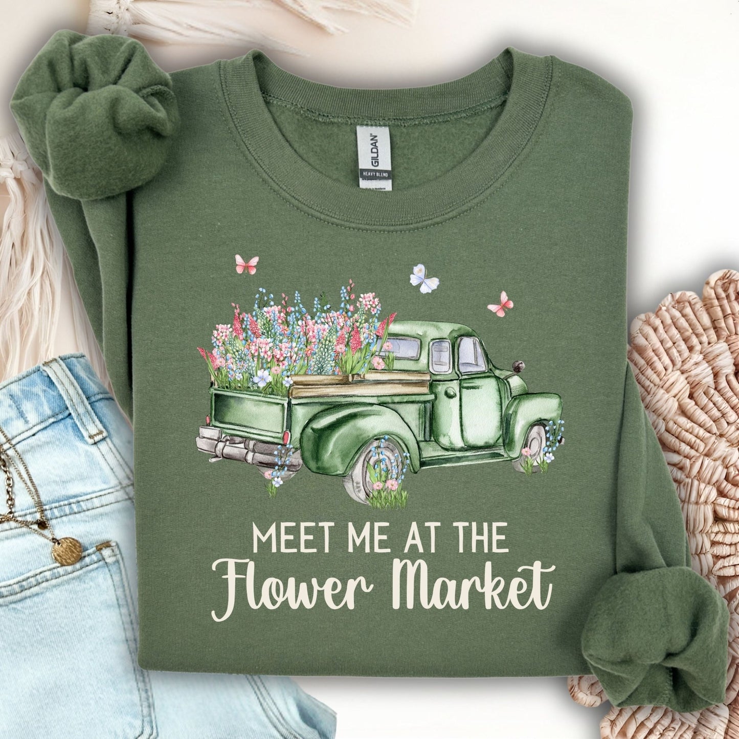 Meet Me at the Flower Market Vintage Sweatshirt