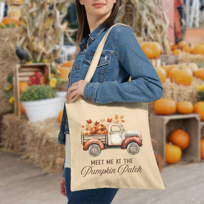 Meet Me at the Pumpkin Patch Vintage Pick Up Truck Tote Bag