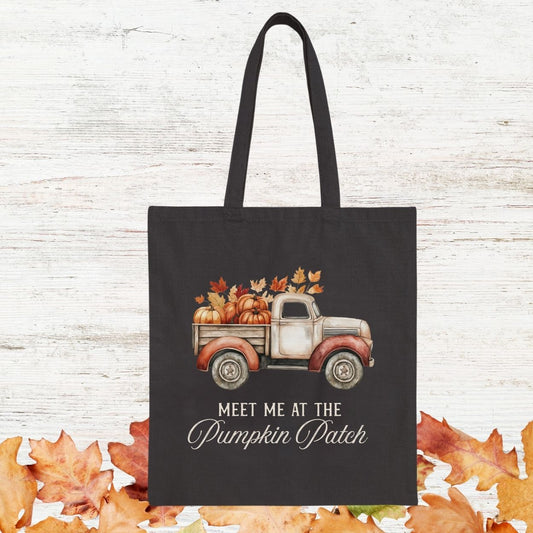 Meet Me at the Pumpkin Patch Vintage Pick Up Truck Tote Bag