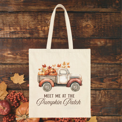 Meet Me at the Pumpkin Patch Vintage Pick Up Truck Tote Bag