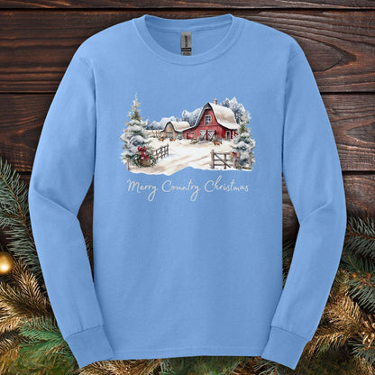 Merry Country Christmas Long Sleeve Tee