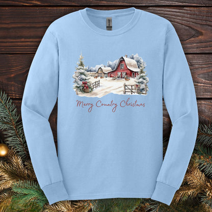 Merry Country Christmas Long Sleeve Tee