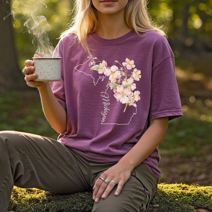 Michigan State Flower T-Shirt - Apple Blossom