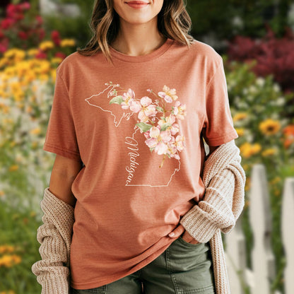 Michigan State Flower T-Shirt - Apple Blossom