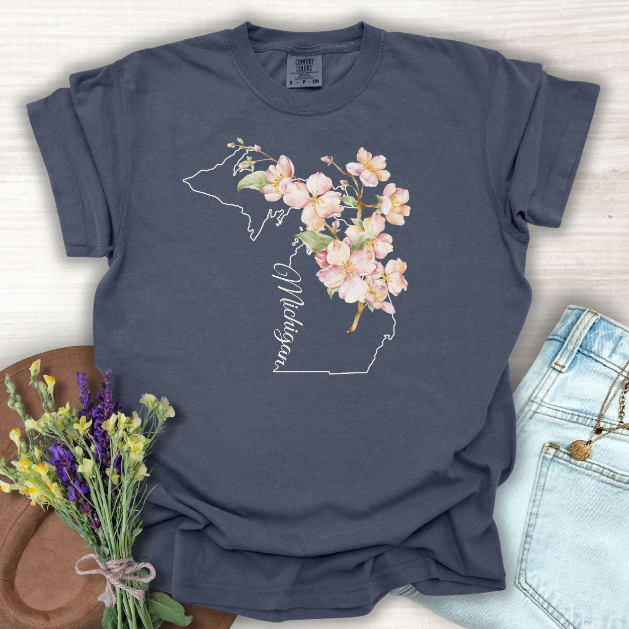 Michigan State Flower T-Shirt - Apple Blossom