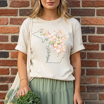 Michigan State Flower T-Shirt - Apple Blossom