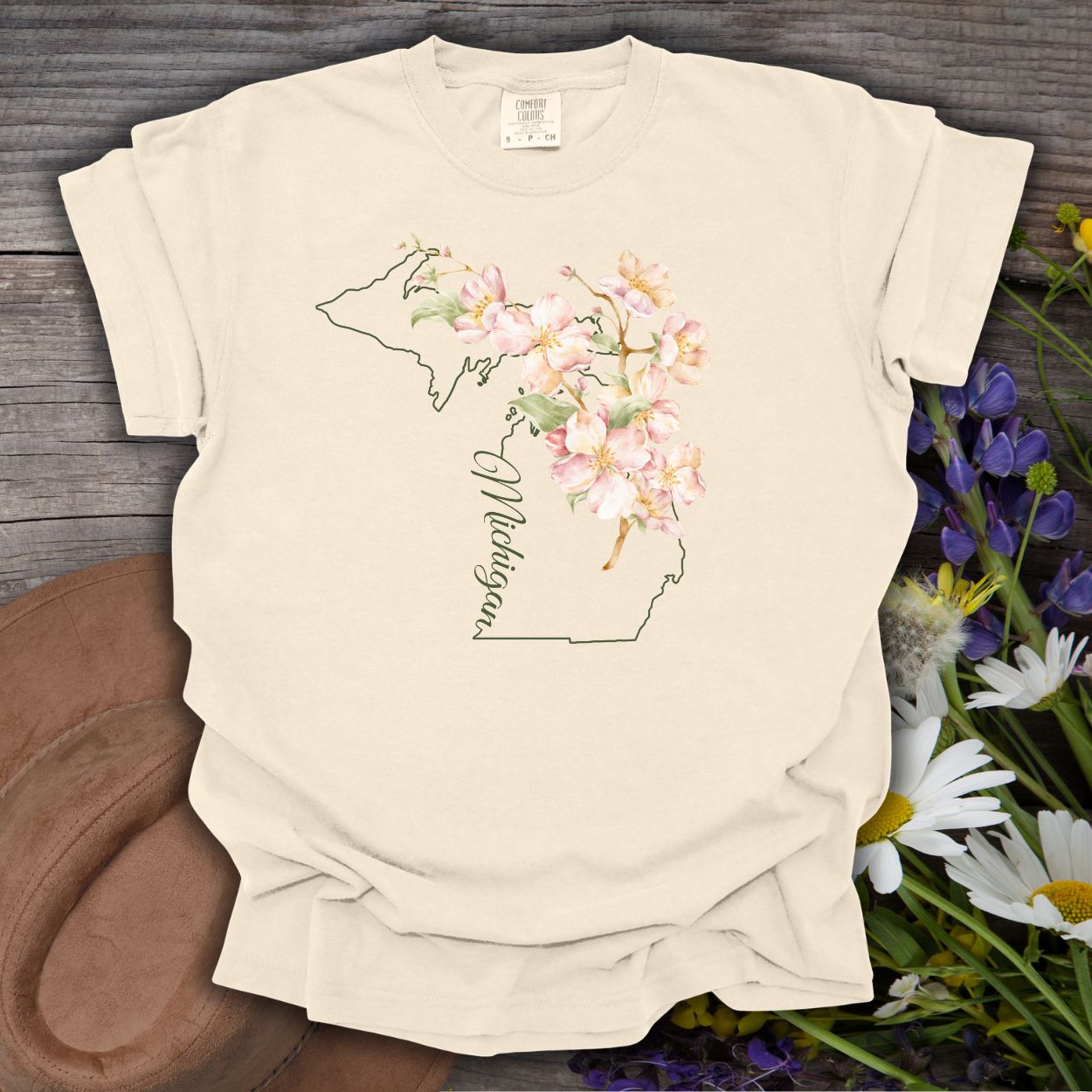 Michigan State Flower T-Shirt - Apple Blossom