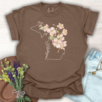 Michigan State Flower T-Shirt - Apple Blossom