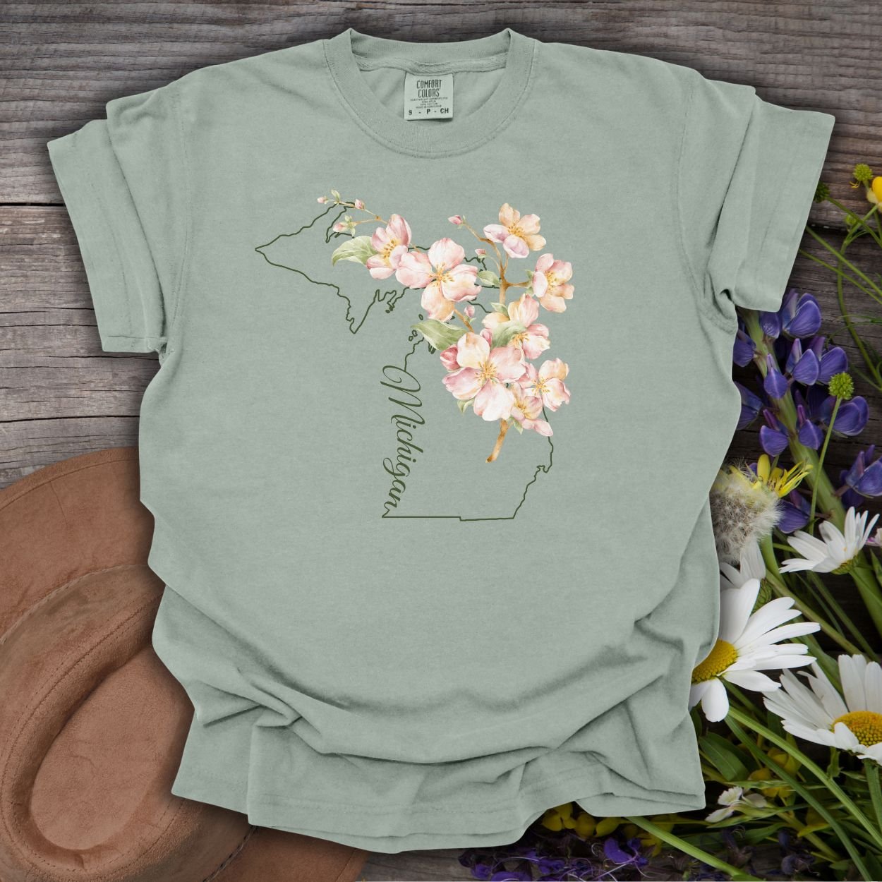 Michigan State Flower T-Shirt - Apple Blossom