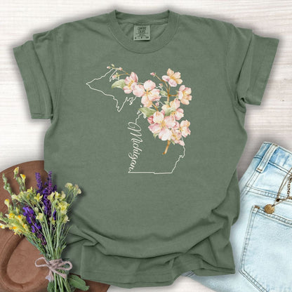 Michigan State Flower T-Shirt - Apple Blossom