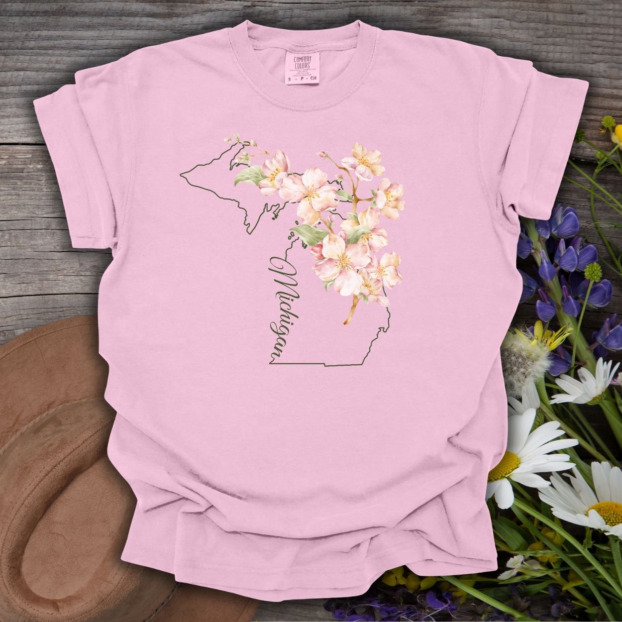 Michigan State Flower T-Shirt - Apple Blossom