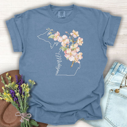 Michigan State Flower T-Shirt - Apple Blossom