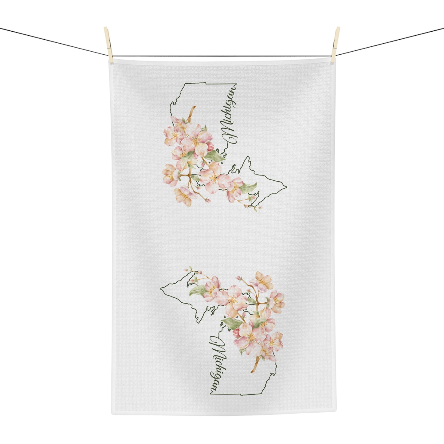 Michigan State Flower Tea Towel — Apple Blossom