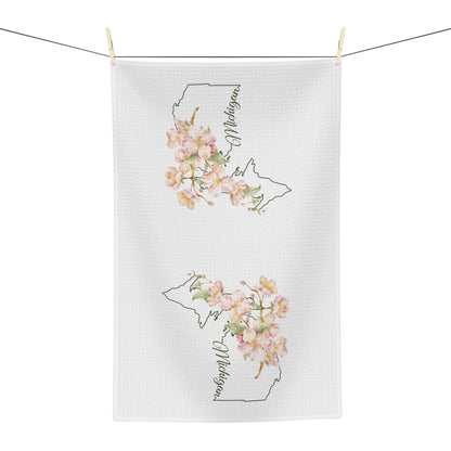 Michigan State Flower Tea Towel — Apple Blossom