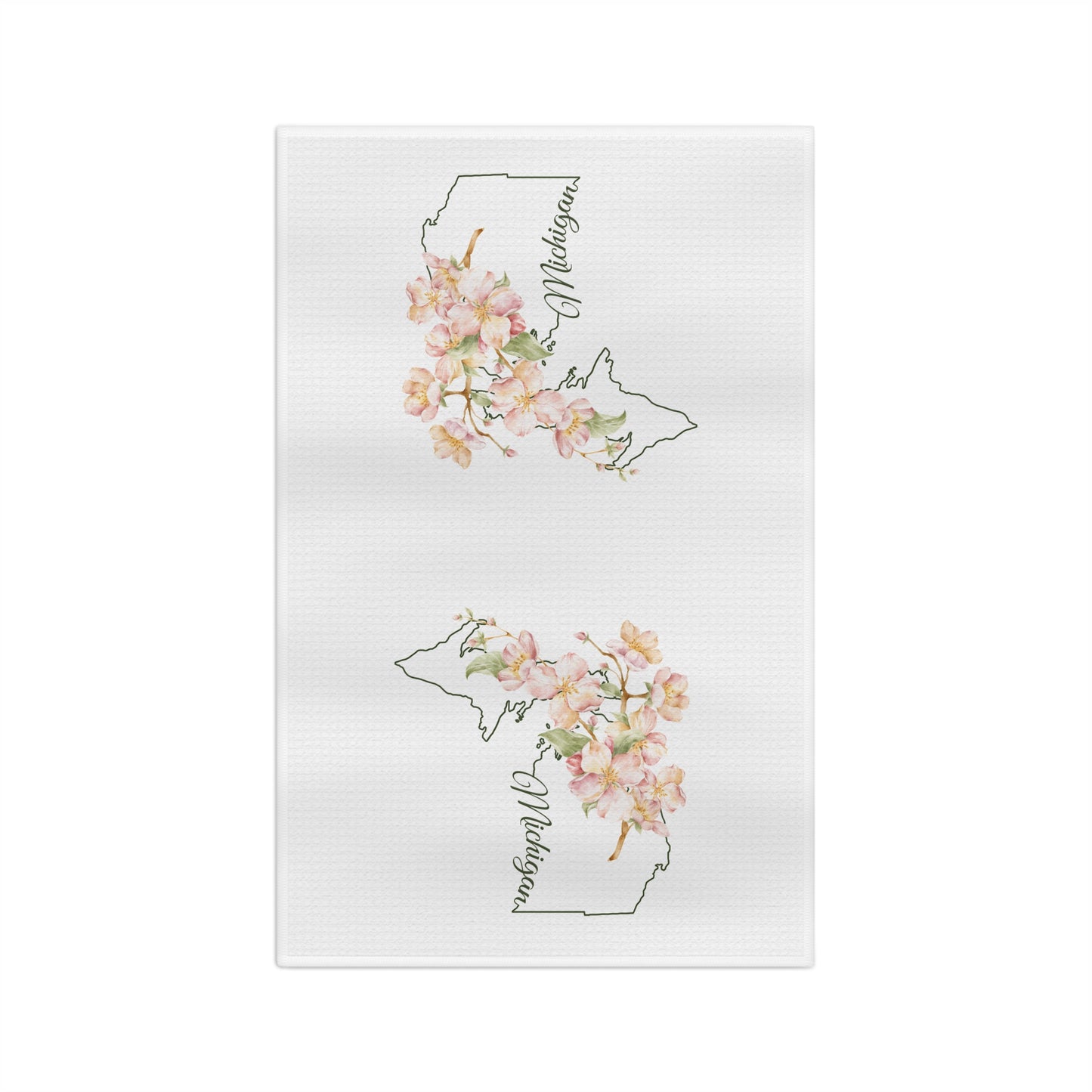 Michigan State Flower Tea Towel — Apple Blossom