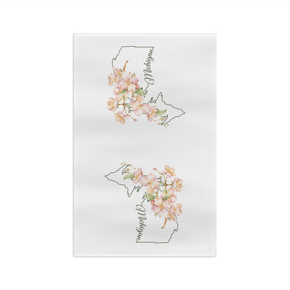 Michigan State Flower Tea Towel — Apple Blossom
