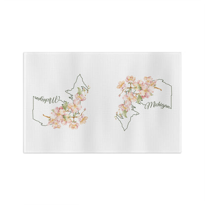 Michigan State Flower Tea Towel — Apple Blossom