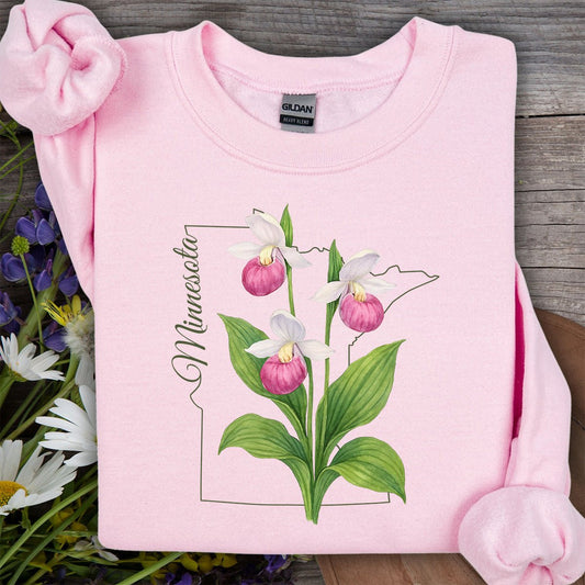 Minnesota State Flower Sweatshirt - Lady's Slipper