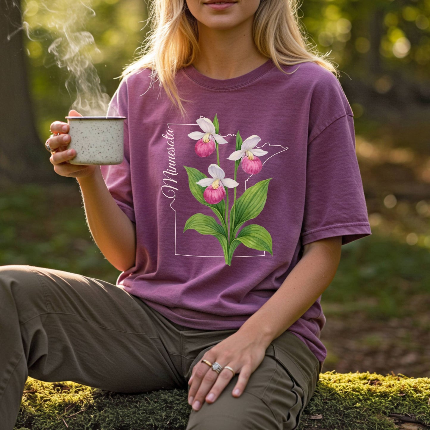Minnesota State Flower T-Shirt - Showy Lady's Slipper
